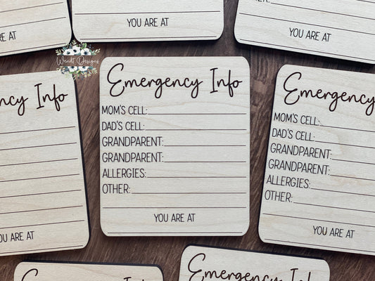 Emergency Information Magnets -WS