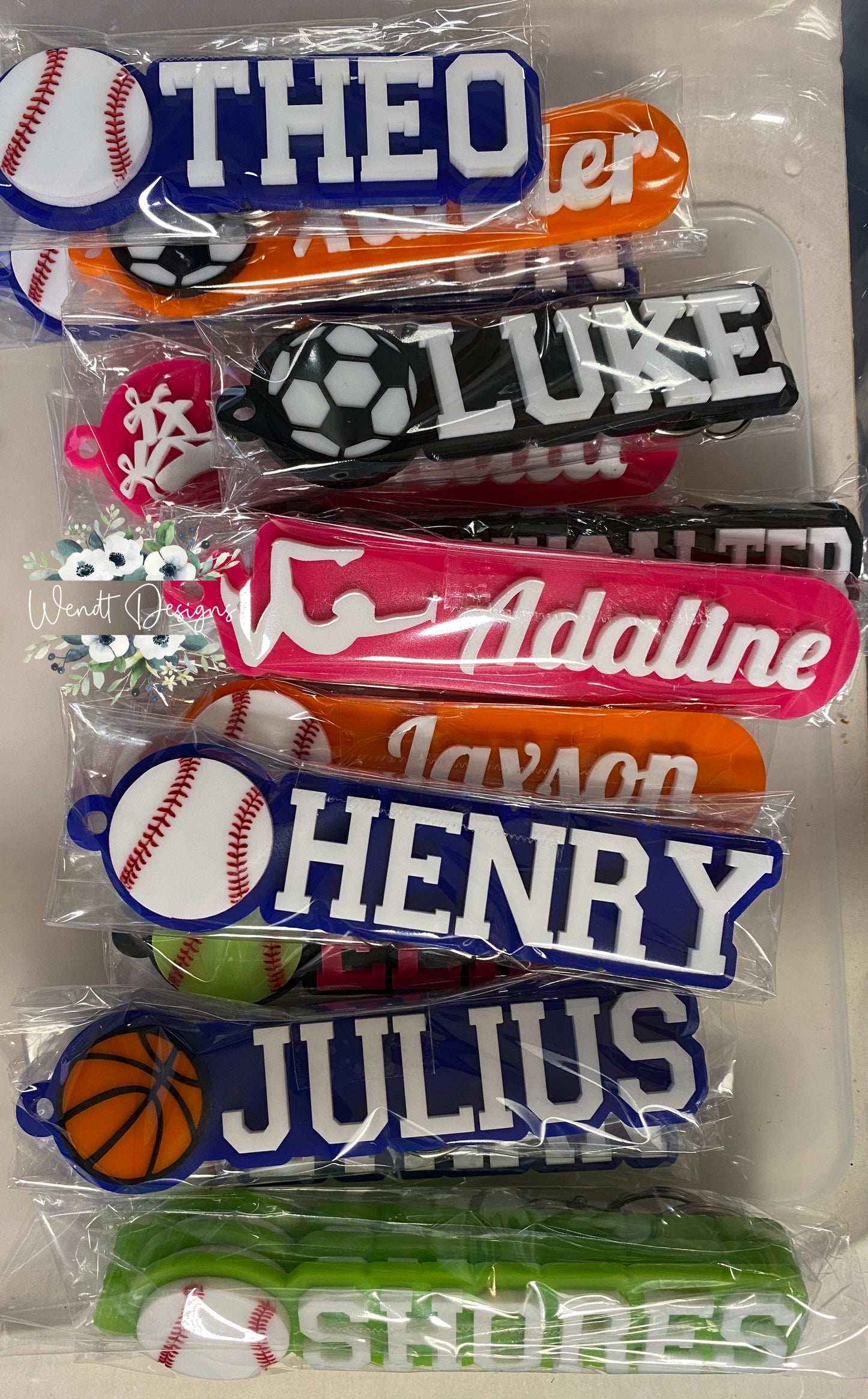 Acrylic Sports Tags -Bag Tags