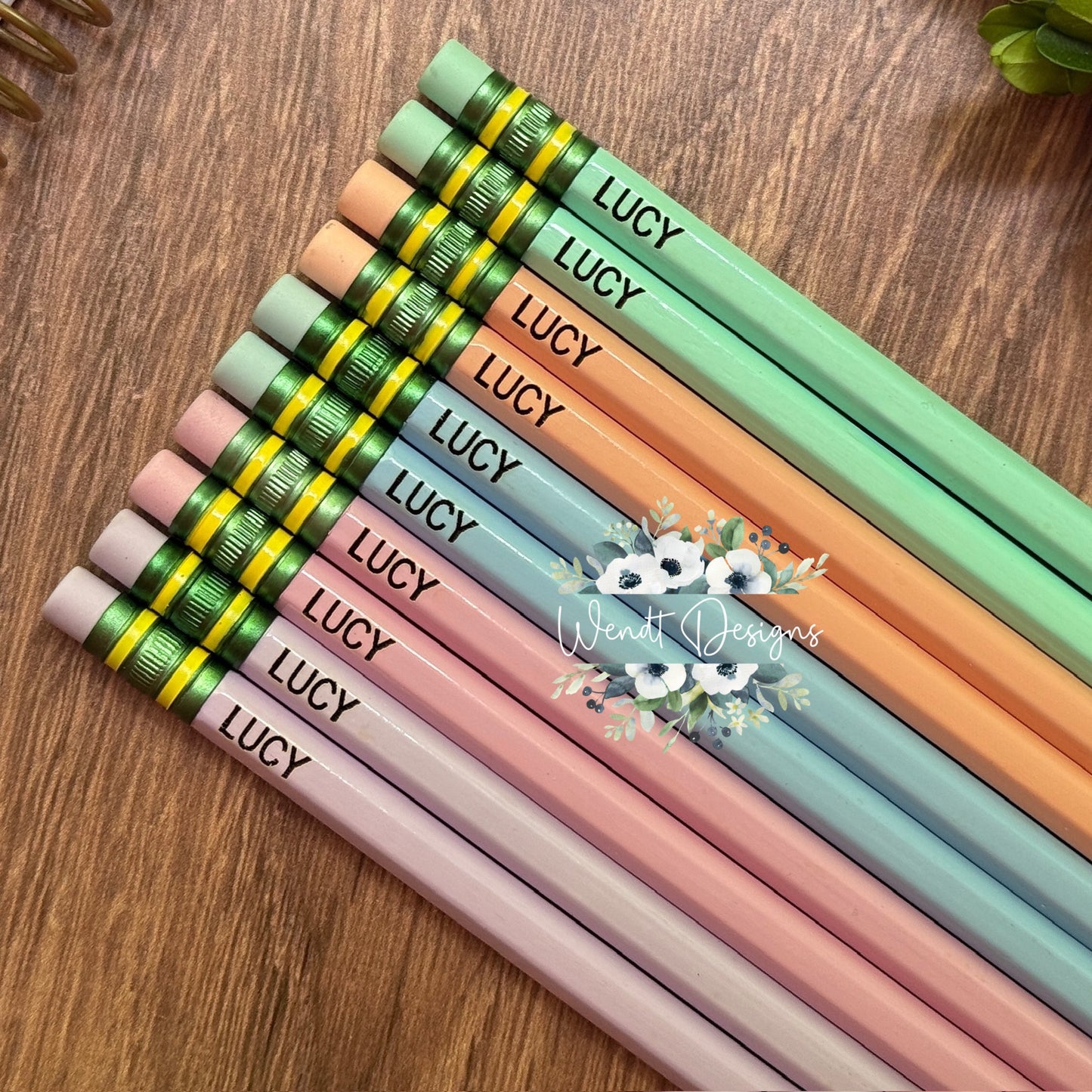 Engraved Pencils: Neon, Pastel, and Yellow