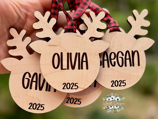 Personalized Reindeer Ornament-WS