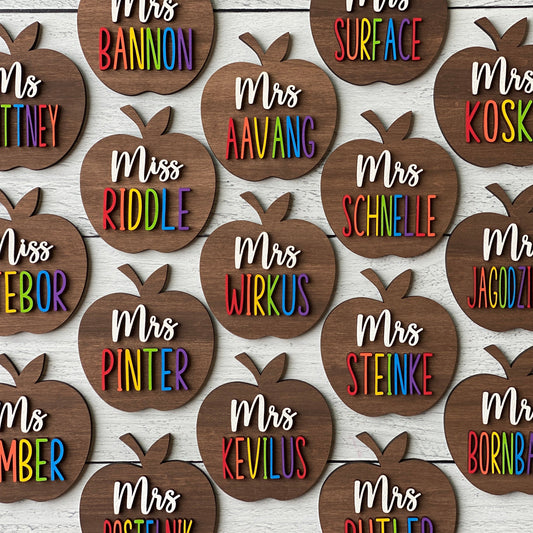 Teacher Apple Magnets - Rainbow