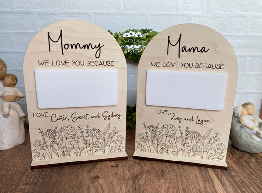 We Love You Because Message Boards for Mom (Can also say I)