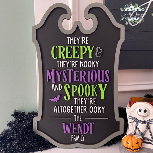 Mysterious & Spooky Family Halloween Sign