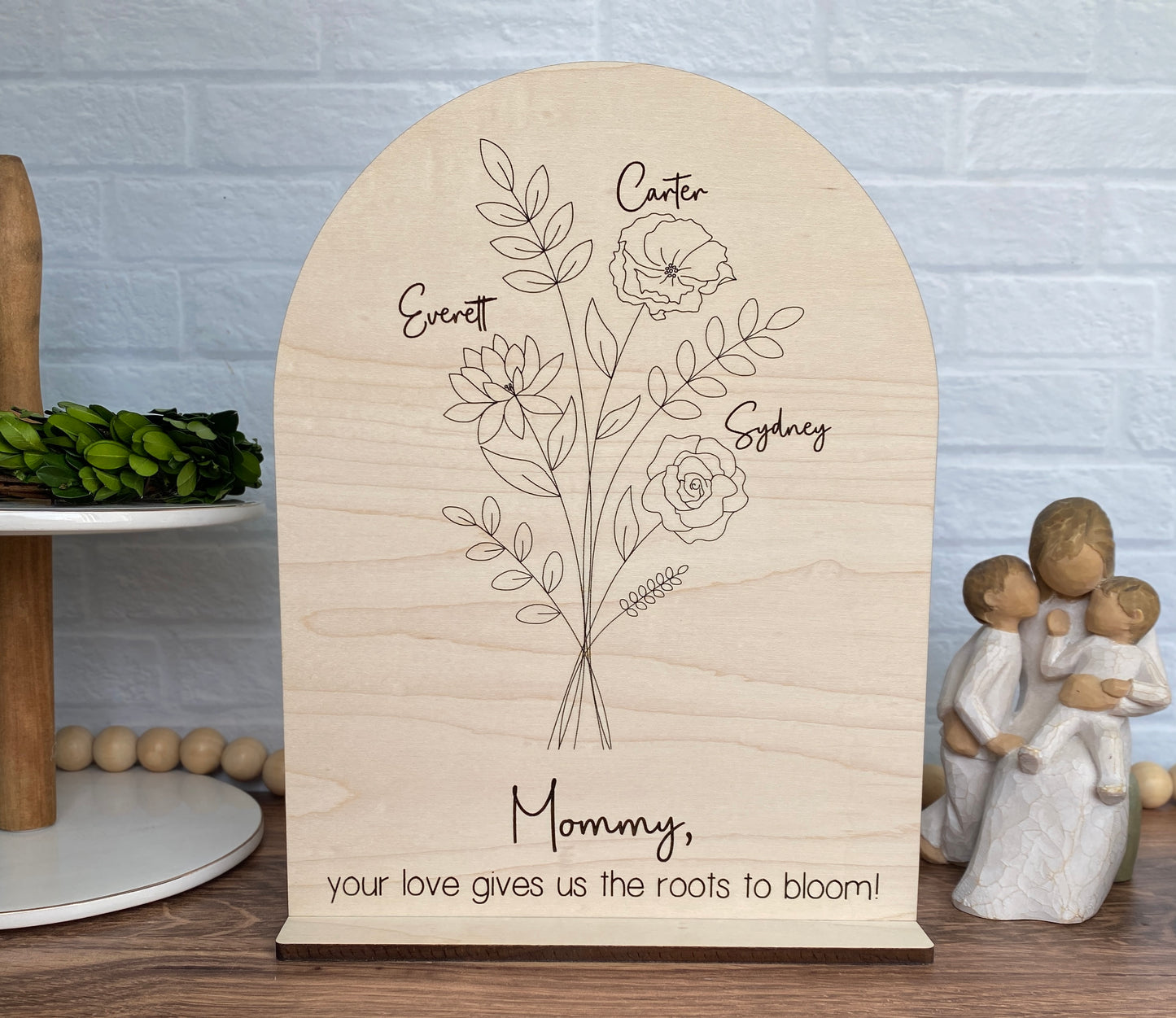 Birth Month Roots to Bloom Keepsake Sign