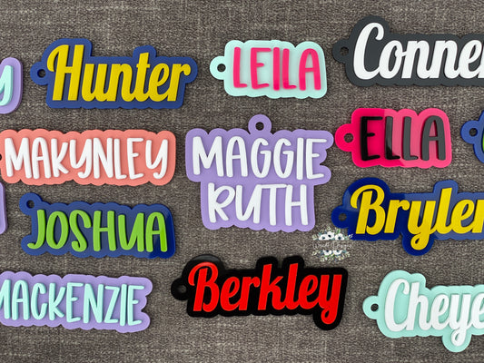 Acrylic Name Keychains and Bag Tags -WS