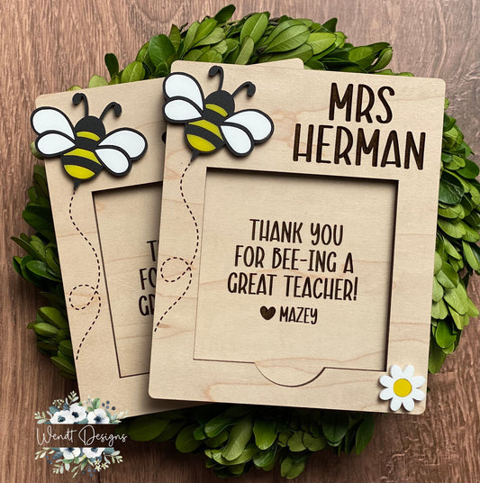 Bee Themed Sticky Note Holders - Personalized