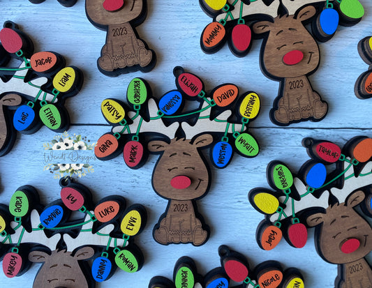 Reindeer Wrapped in Christmas Lights - WS