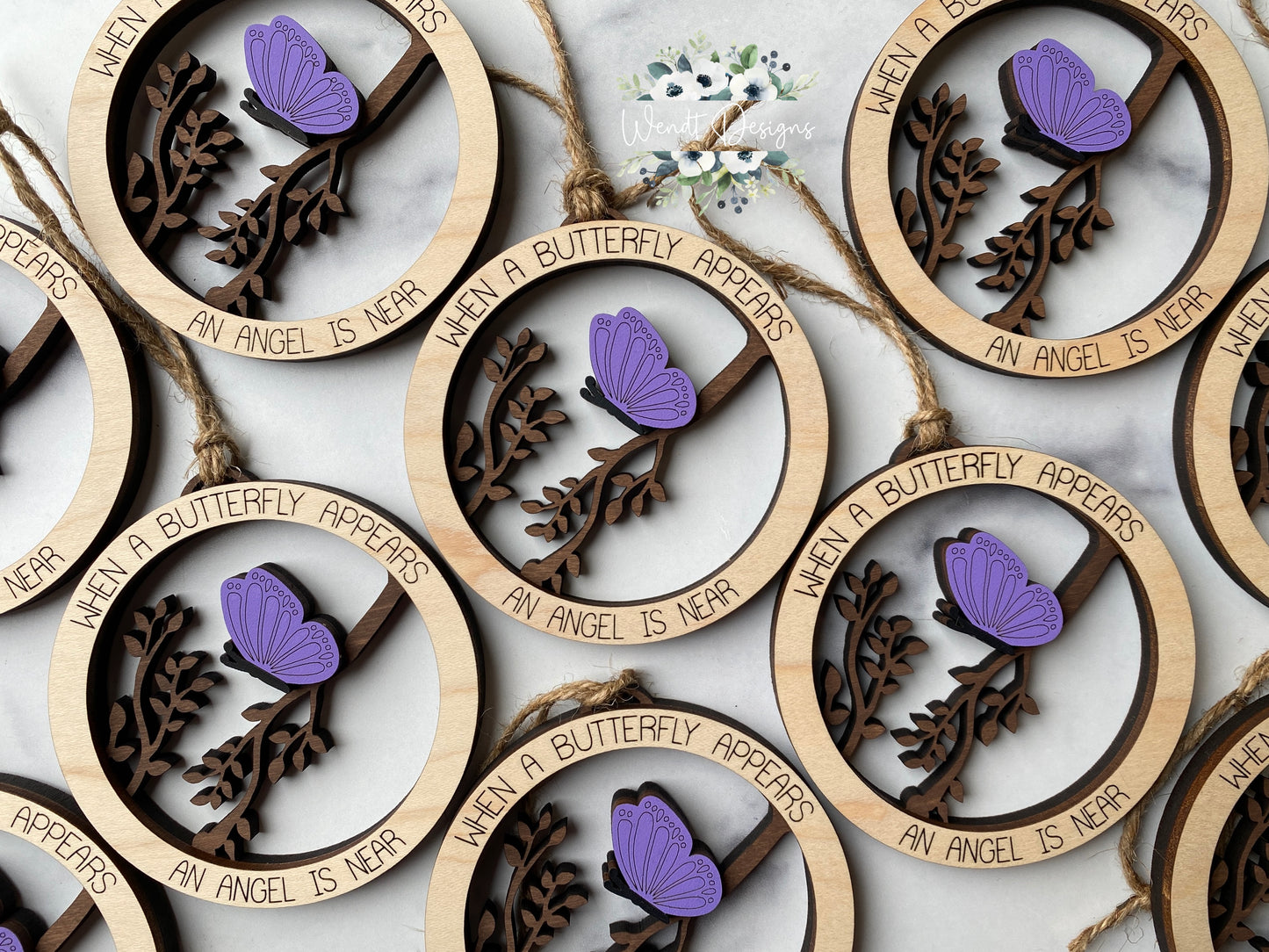 Lavender Butterfly Remembrance Ornament