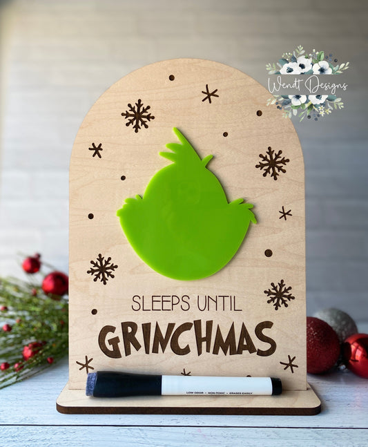 Sleeps Until Grinchmas Countdowns - Two Versions -WS
