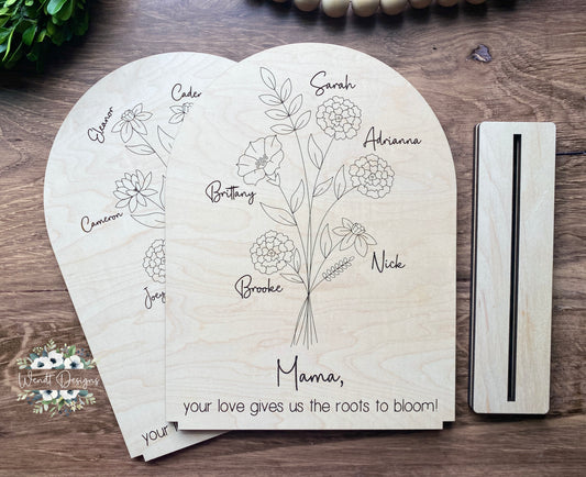 Birth Month Roots to Bloom Keepsake Sign -WS