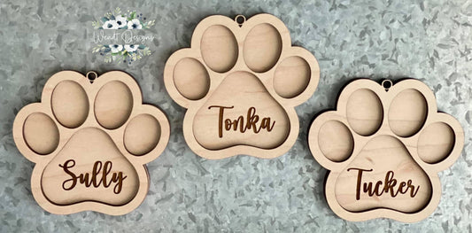 Double Layer Paw Print Ornament Blanks, DIY