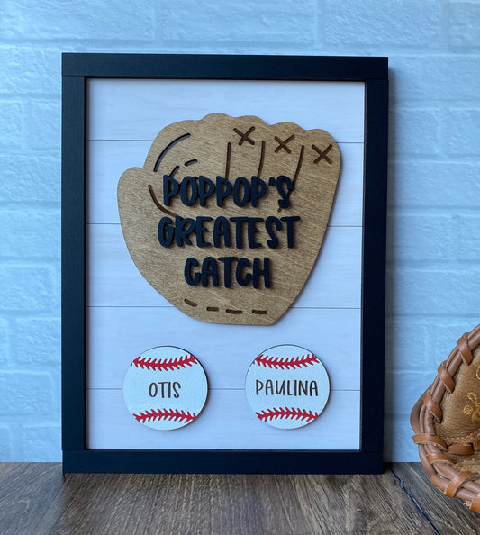 Father’s Day Baseball Sign, Greatest Catch - WS