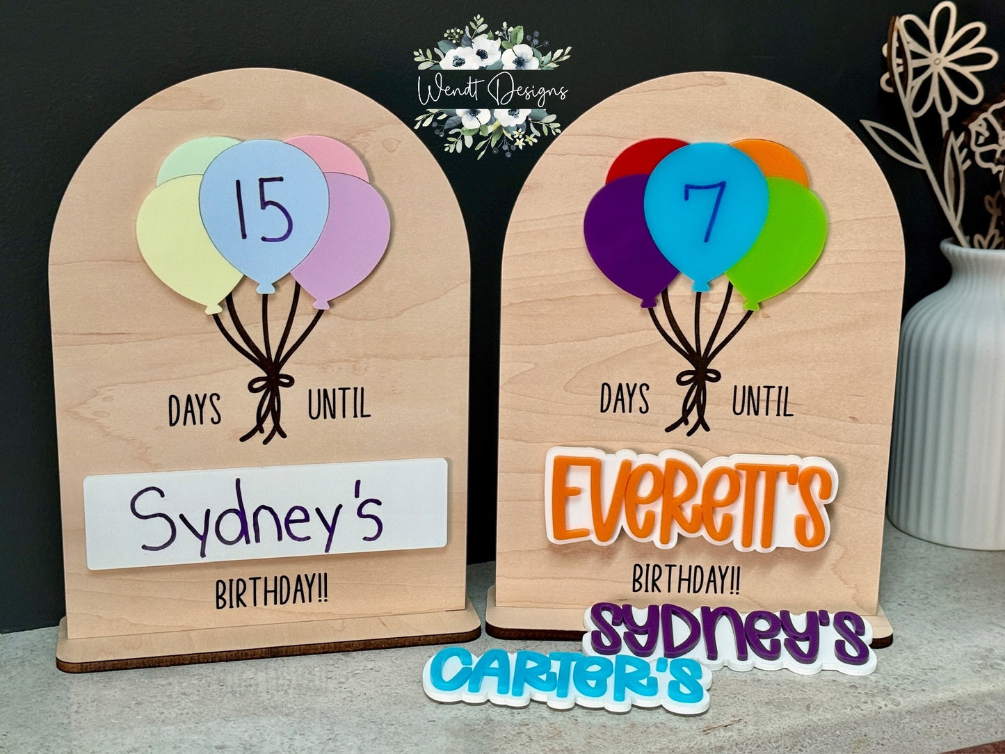 Birthday Countdown Shelf Sitters