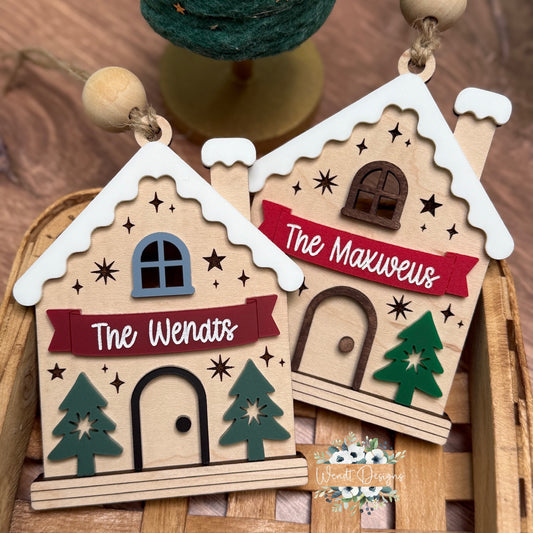 Family Cottage Christmas Ornament
