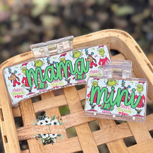 Mama & Mini Green Guy Clips