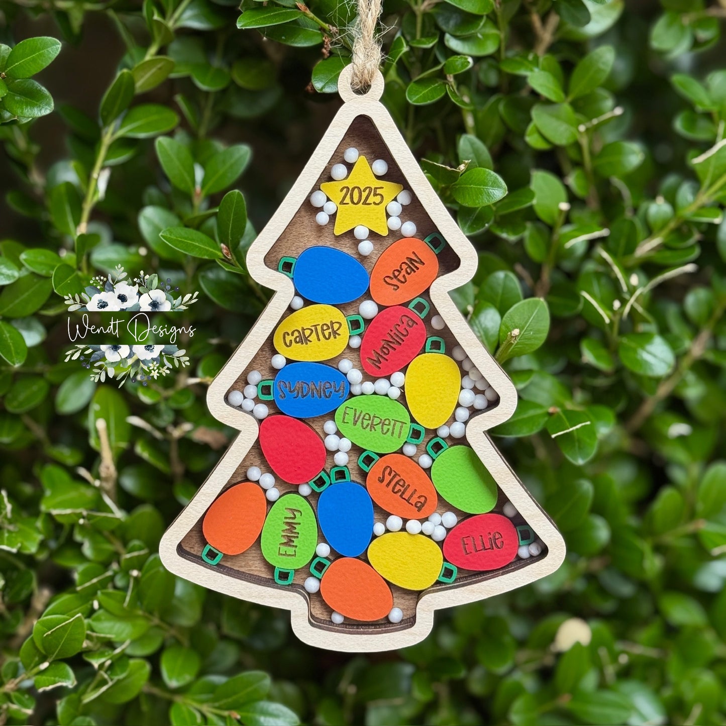 Family Christmas Tree Shaker Ornament
