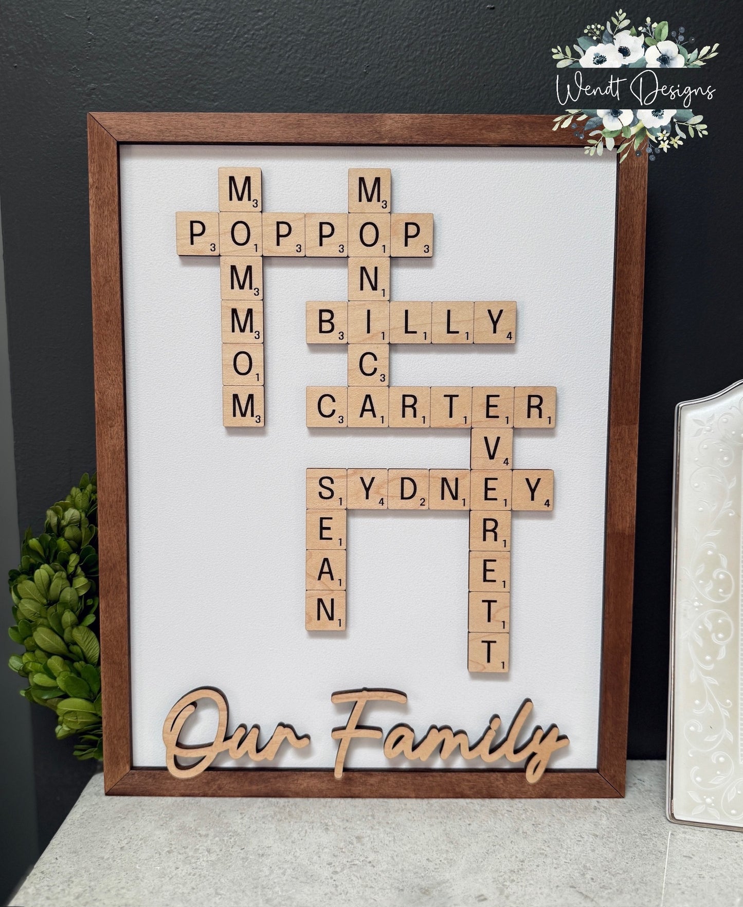 Family Crossword Sign- 2 Sizes