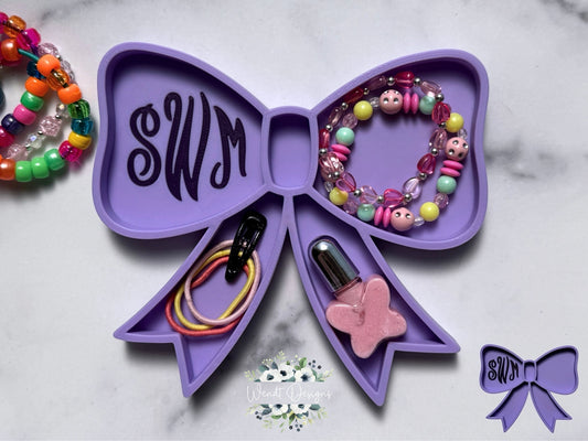 Monogram Bow Trinket Holder- WS