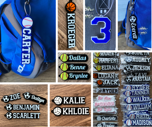 Acrylic Sports Tags -Bag Tags