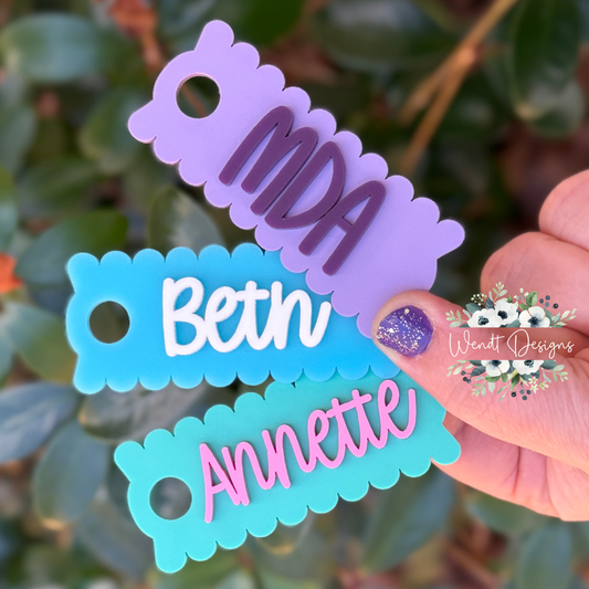 Scallop Edged Cup Toppers - Personalized