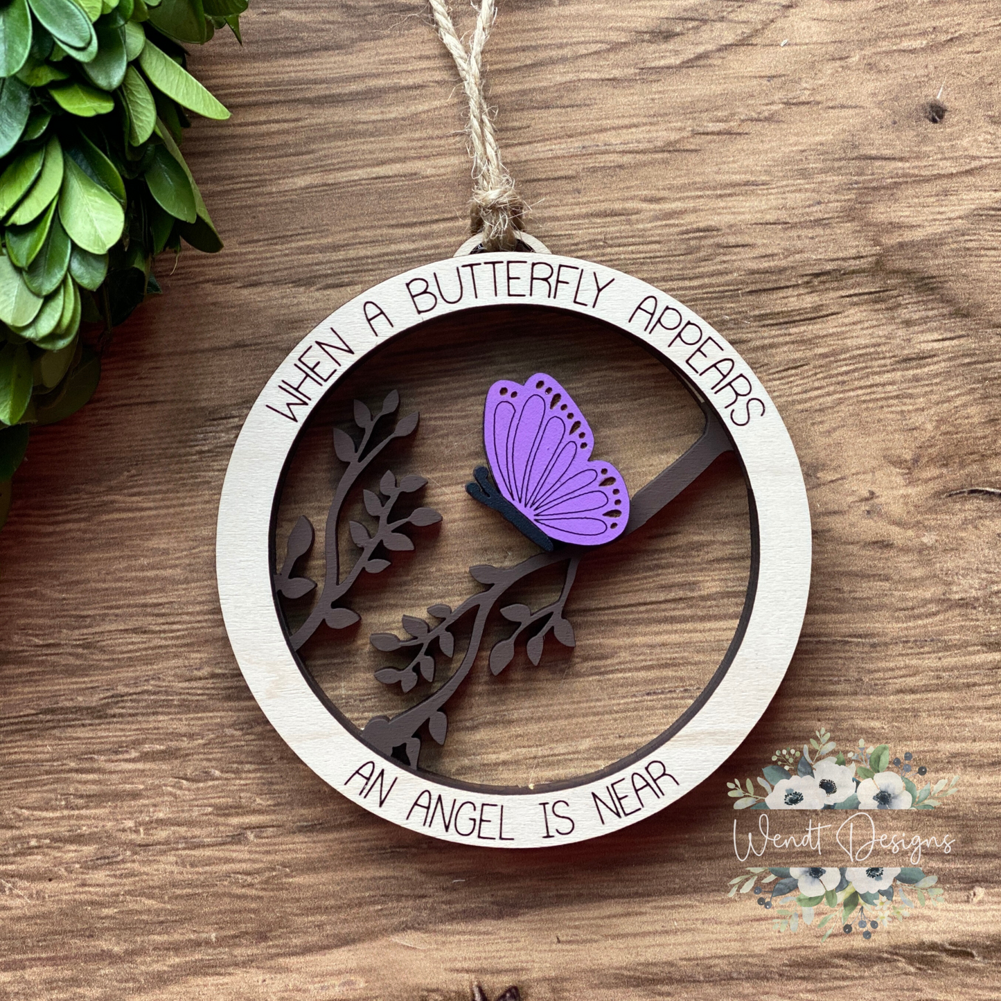 Lavender Butterfly Remembrance Ornament