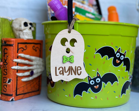 Personalized Halloween Boo Basket Tags - WS