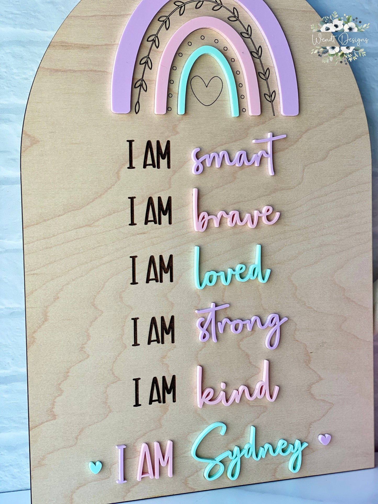 Personalized Affirmation Boards, Boho Rainbow Decor