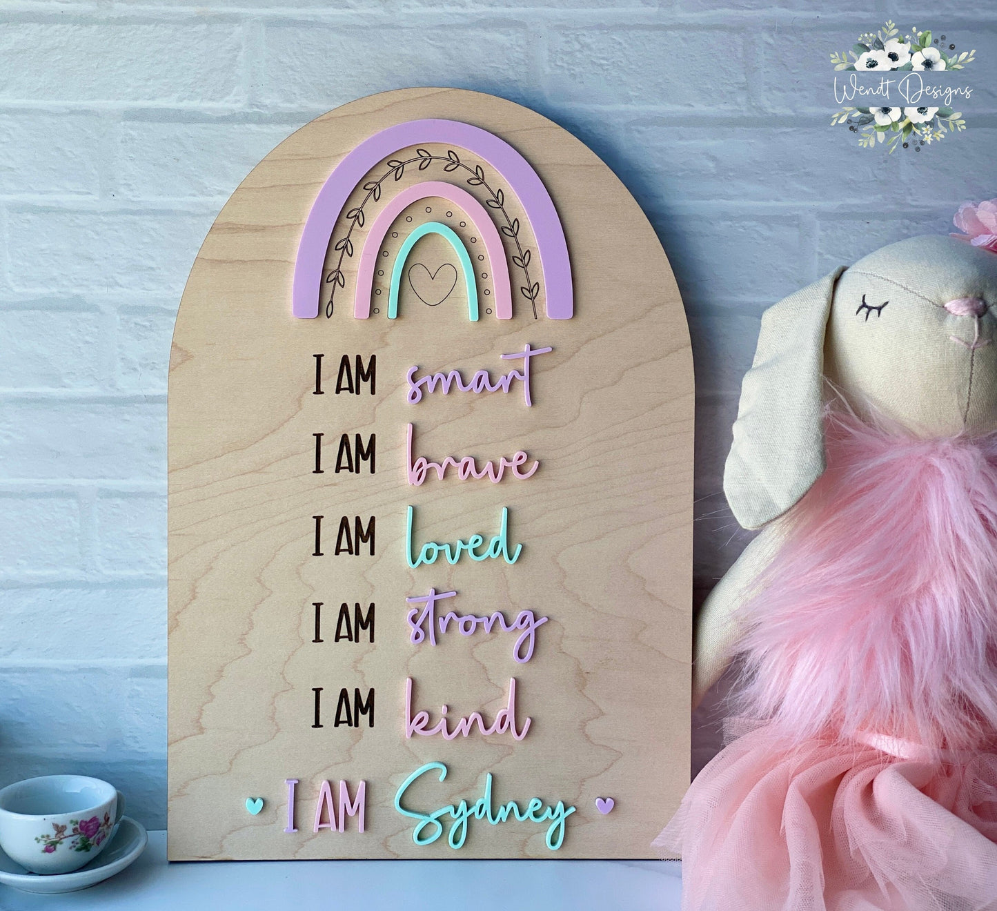 Personalized Affirmation Boards, Boho Rainbow Decor