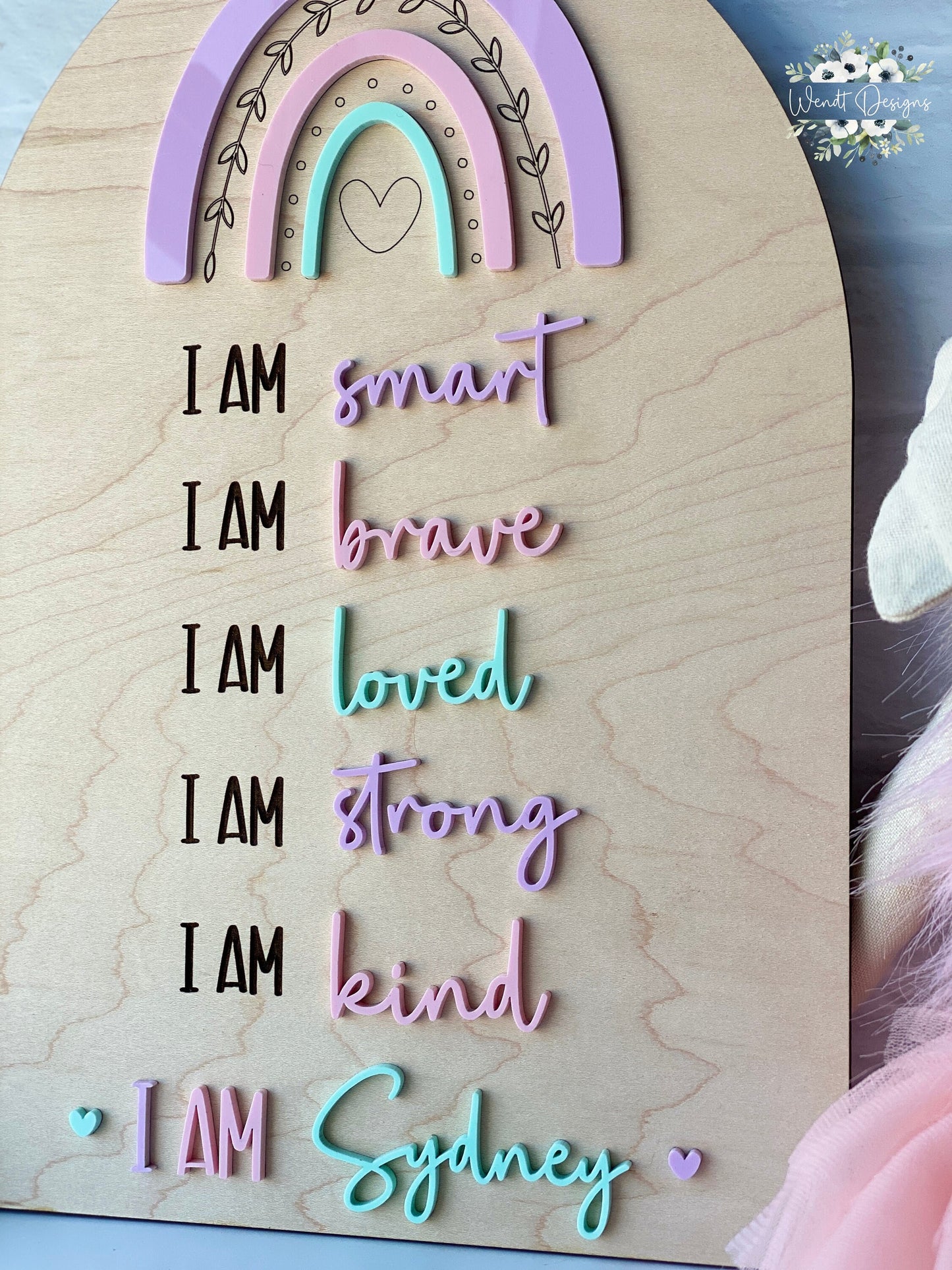 Personalized Affirmation Boards, Boho Rainbow Decor