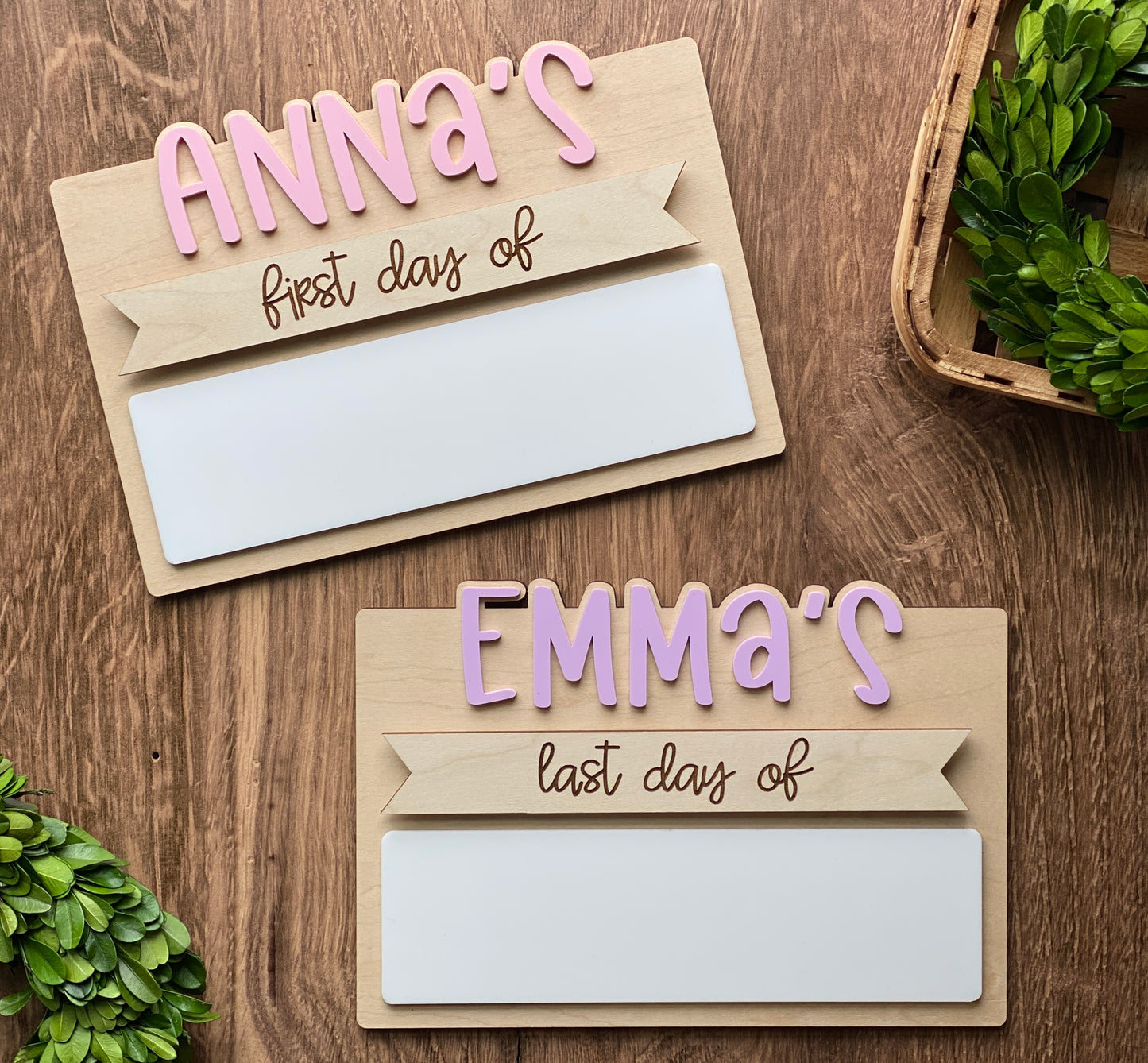 Mini Milestone Boards with Interchangeable and Dry Erase Options - Acrylic Names