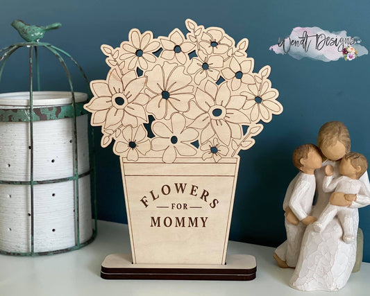 Flowers for Mommy with Stand, Mother's Day Gift -WS
