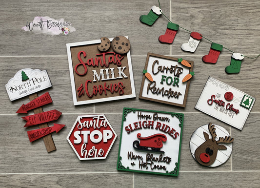 Santa Claus Themed Tiered Tray Collection - DIY 🎅
