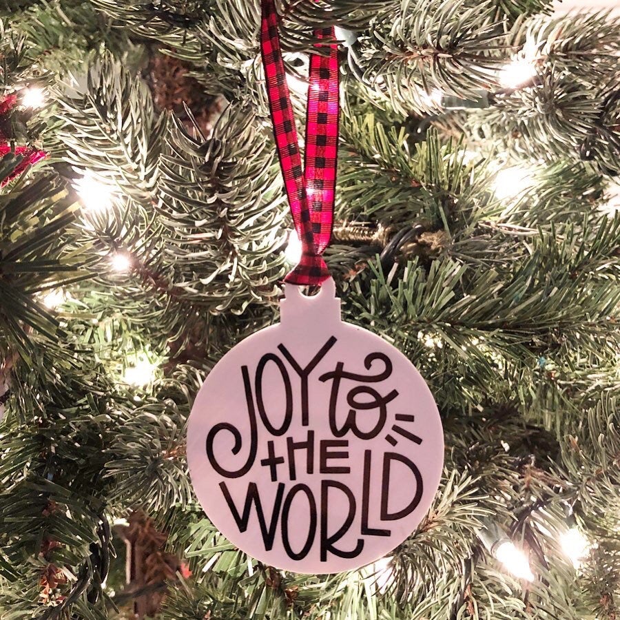 Hand Lettered Christmas Ornaments, Rustic Christmas, Buffalo Plaid Ornaments, Buffalo Check Farmhouse Ornaments, Personalized Ornaments