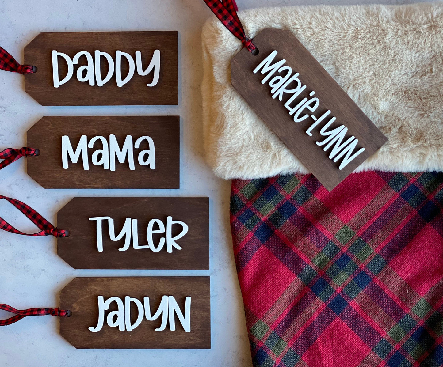 Personalized Stocking Tags - 3D Name
