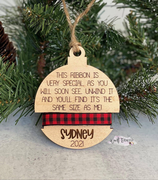 Size of Me Ornament, Personalized Keepsake Ornament for Kids, Personalized Christmas Ornament, Engraved Keepsake Ornament, 2021 Ornament