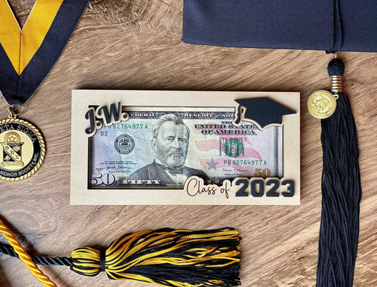 Personalized Grad 2023 Gift, Graduation Money Holder, Personalized Graduation Keepsake, Graduation Party Decor, Grad 2023